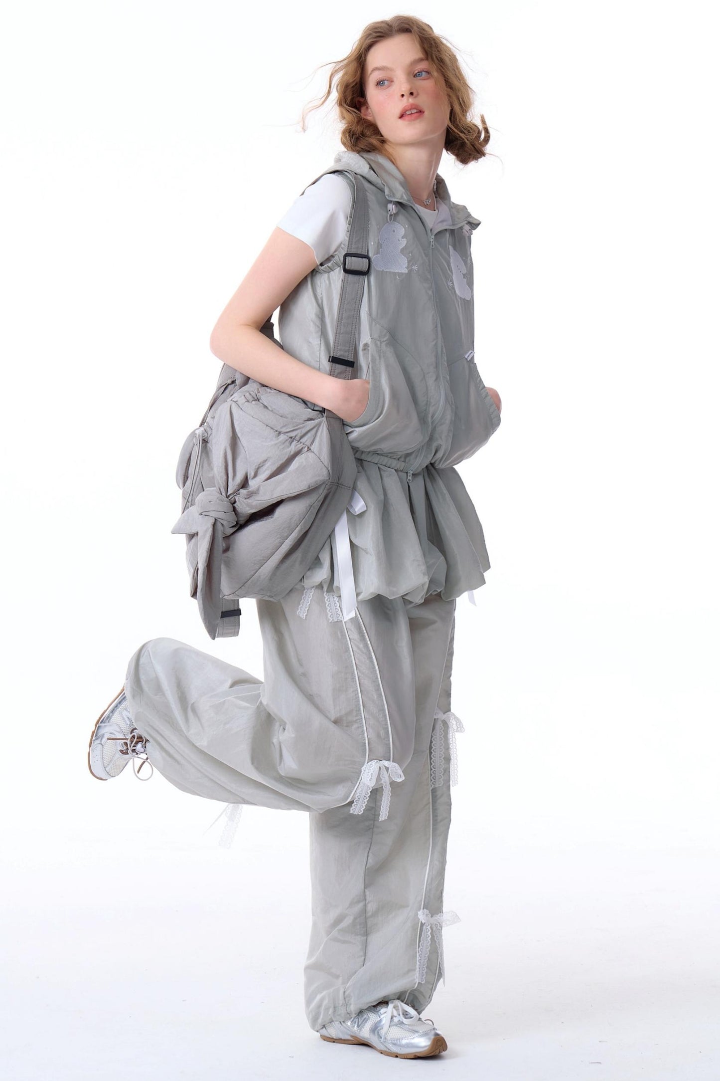 Rabbit Embroidery Hooded Cardigan