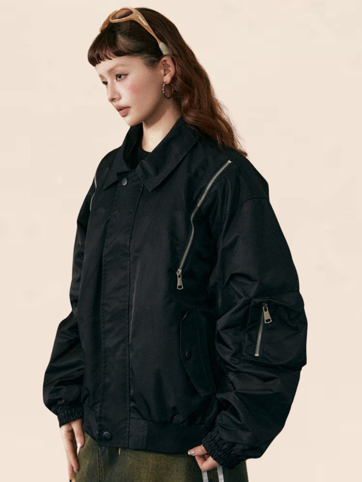 Small Pockets On The Sleeves Thick Loose Jacket