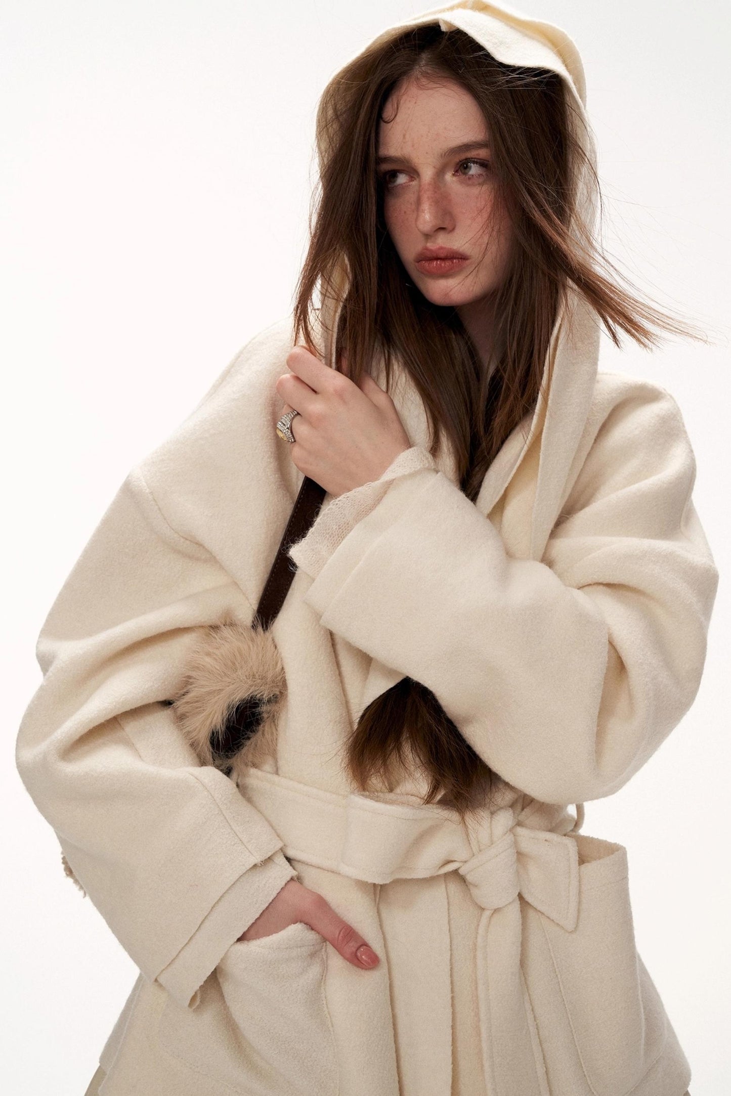 Double-Layered Fur-Trimmed Coat