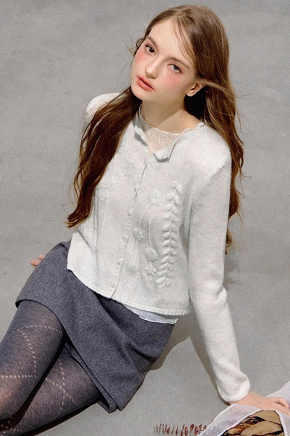 French Knitted Sweater Cardigan