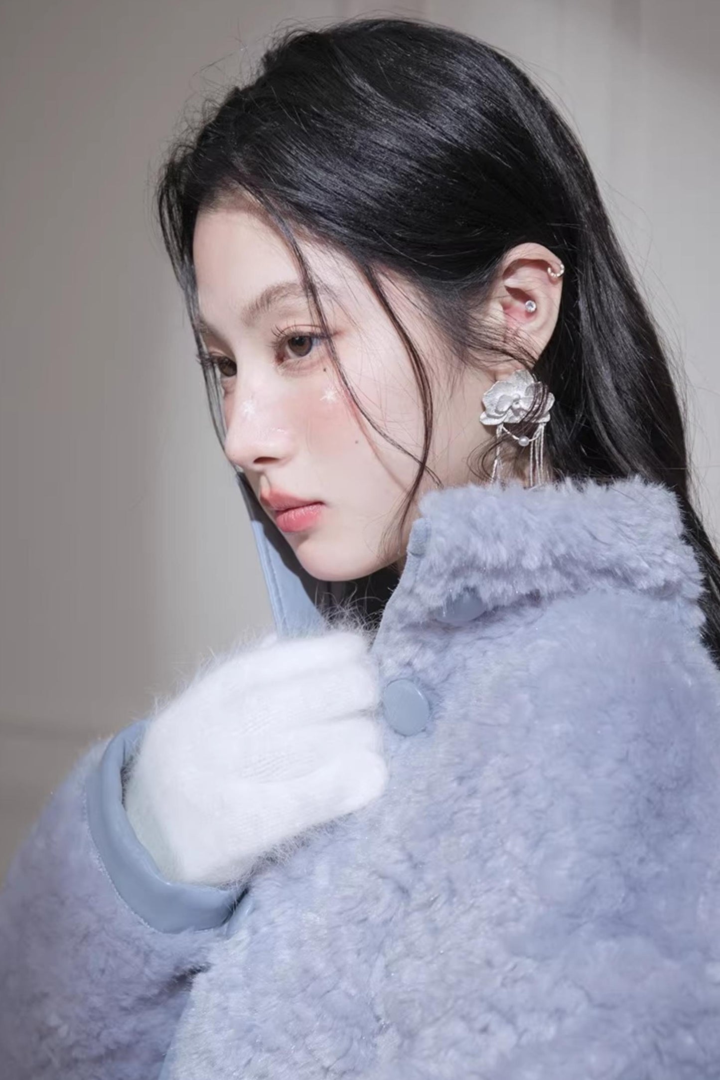 Reversible Misty Gray-Purple Coat