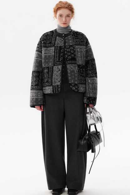 Retro Samt Steppjacke