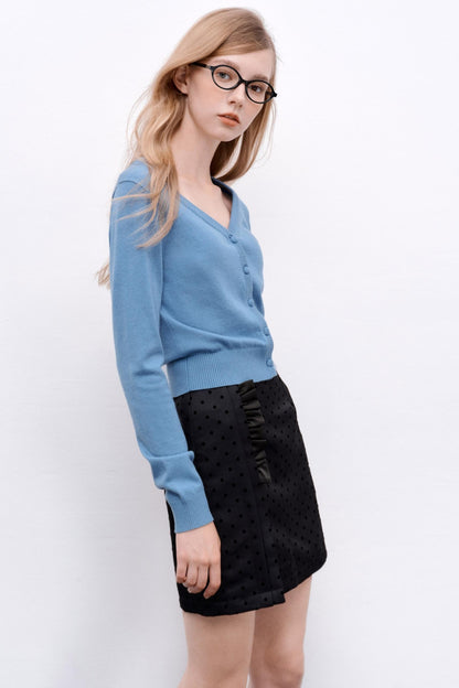 Wool Knit Cropped Sweater Top