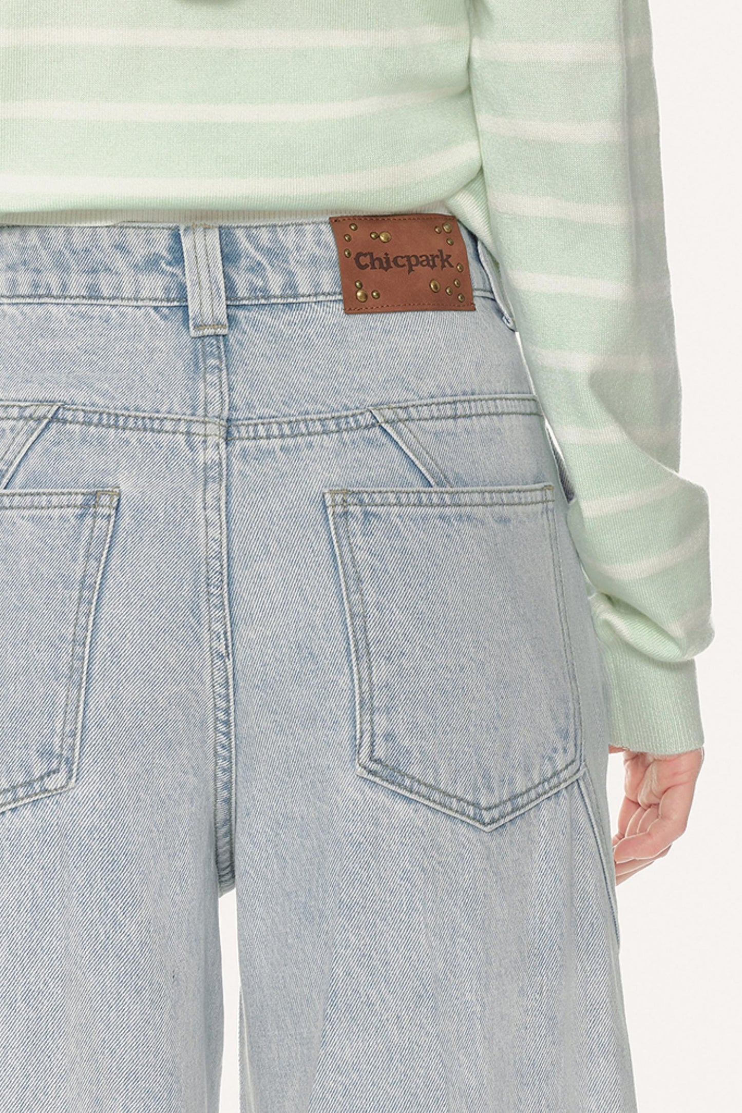 High-Waisted Denim Pants