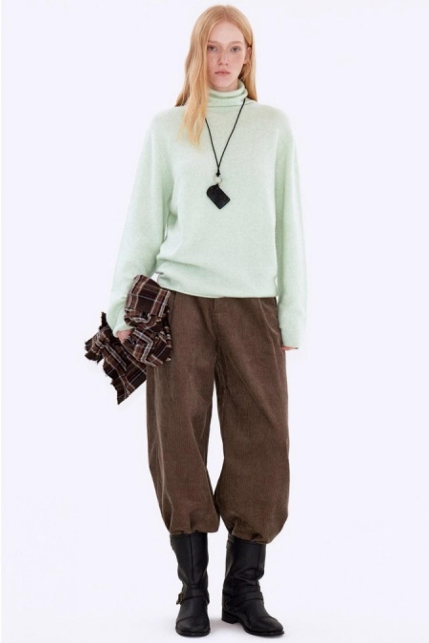 Retro Corduroy Pleated Pants