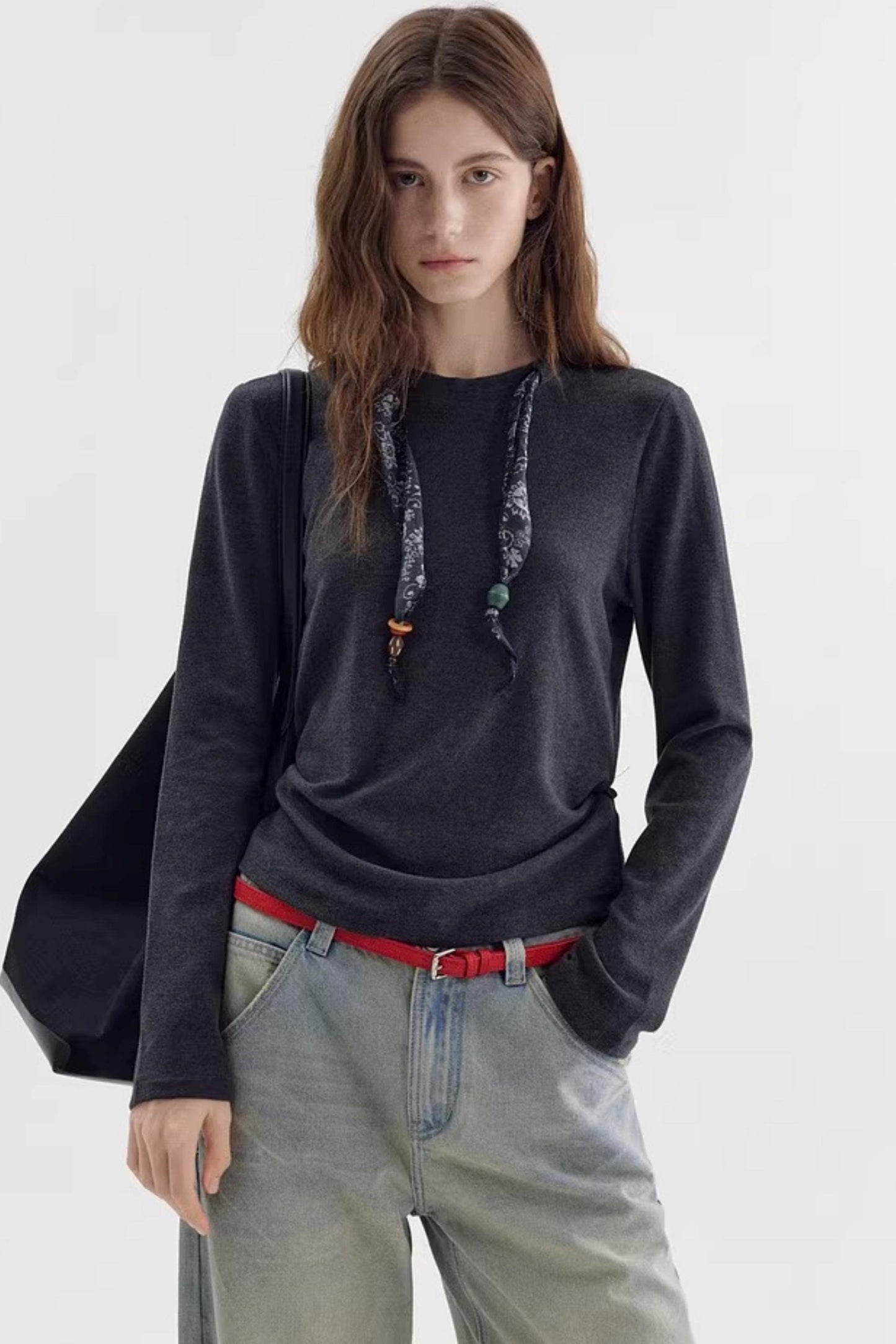 Vintage Print Ribbon Blouse