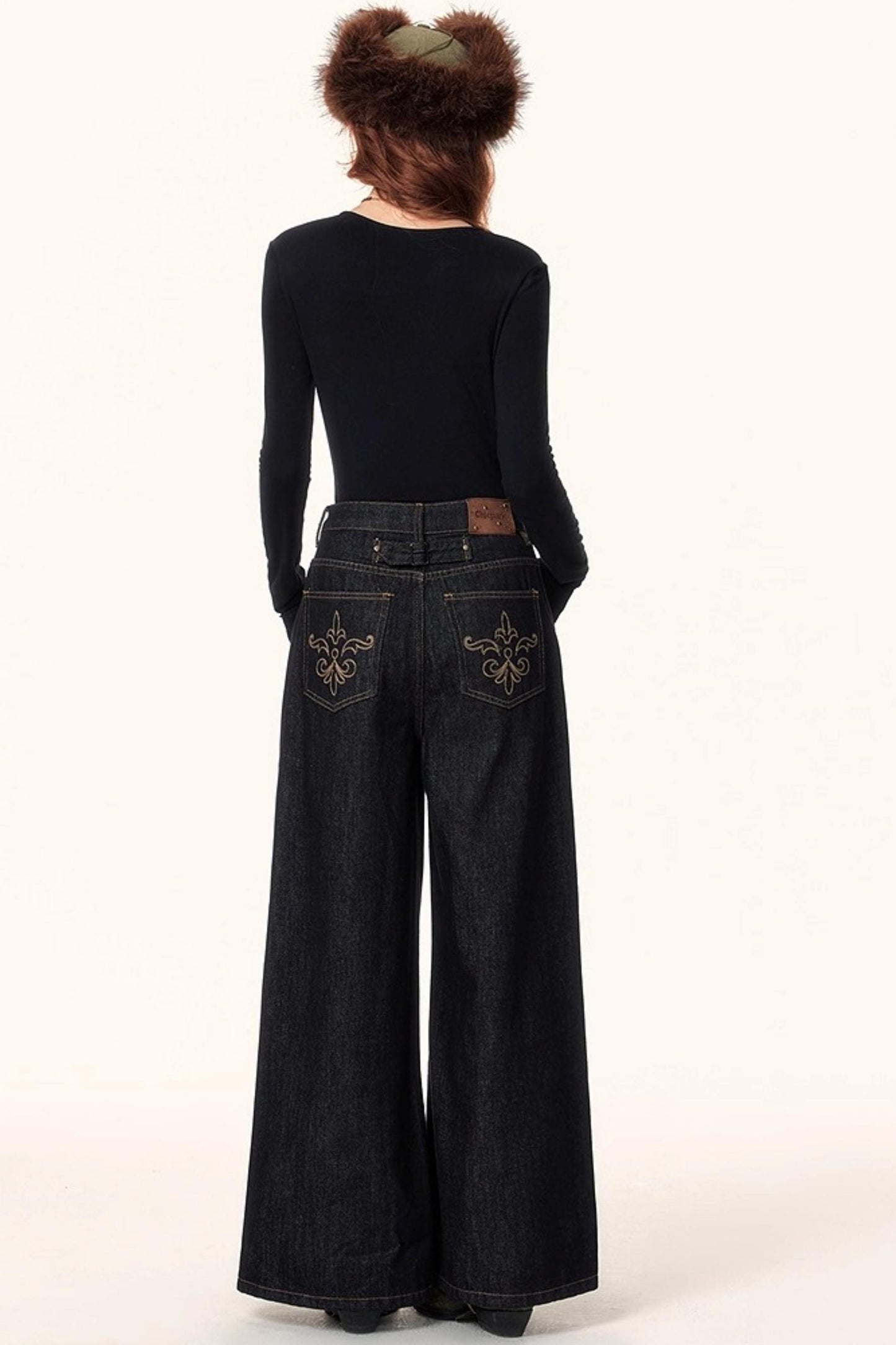 Retro Asymmetric Denim Pants