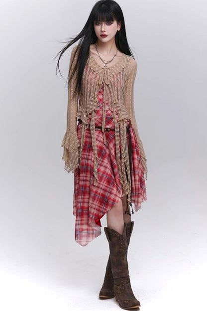 Plaid Halter Dress