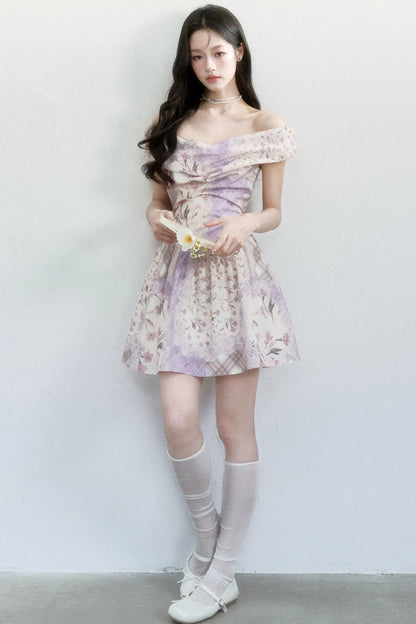 Mist Floral Off-Shoulder Dress