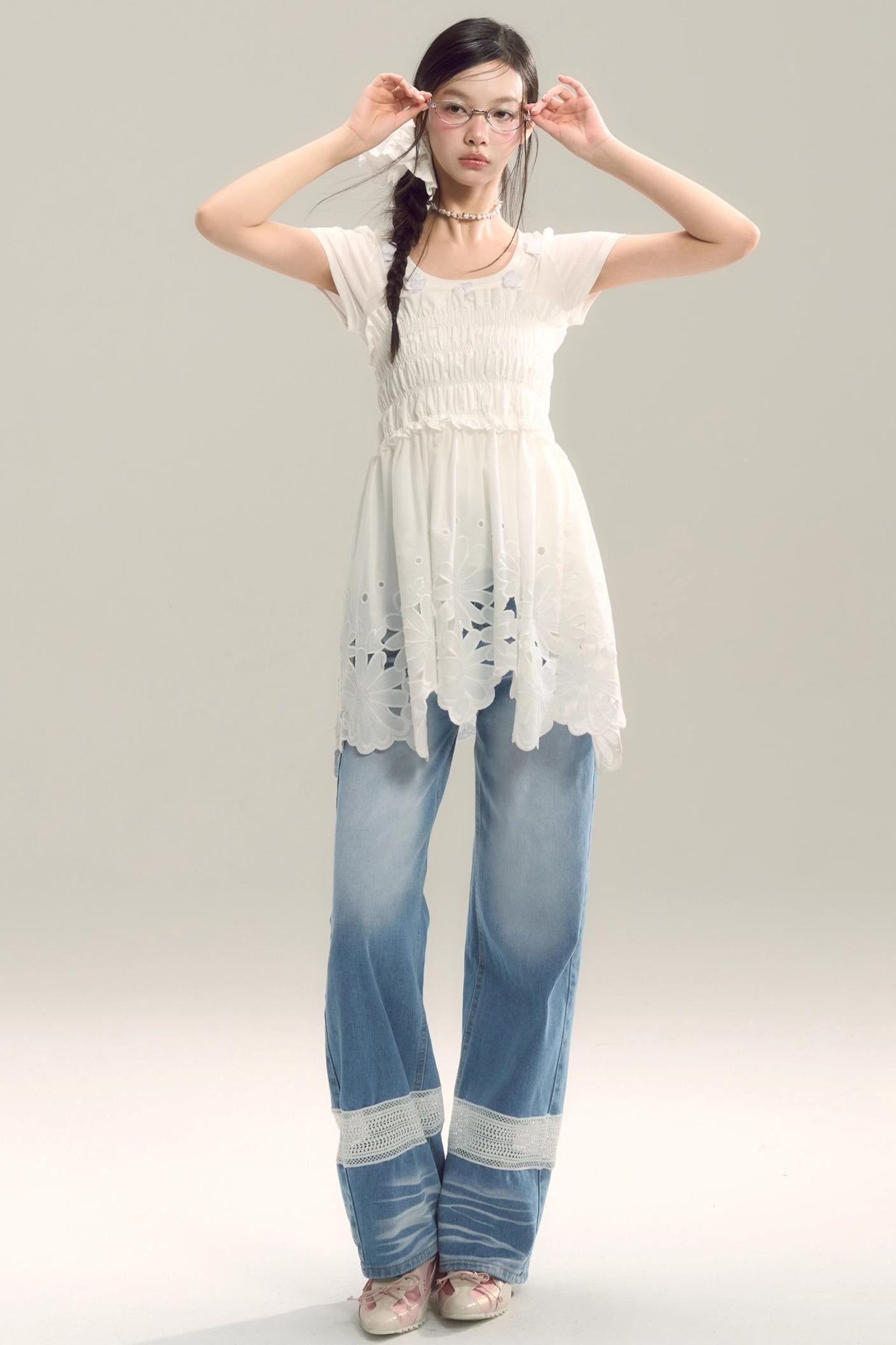 Moody Blue Cutout Jeans