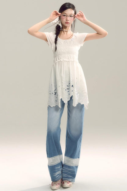 Moody Blue Cutout Jeans