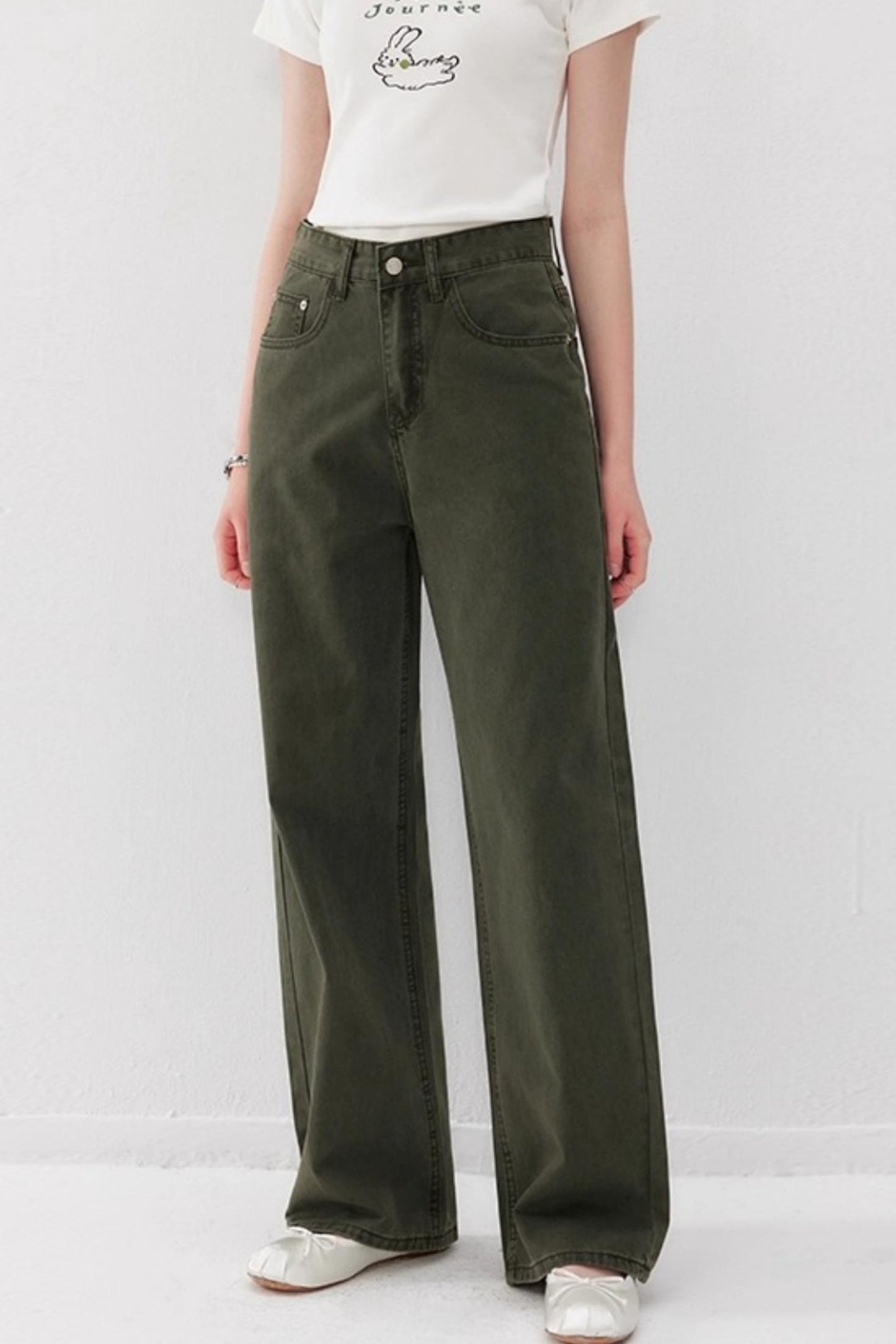 High-Waist Straight Jeans