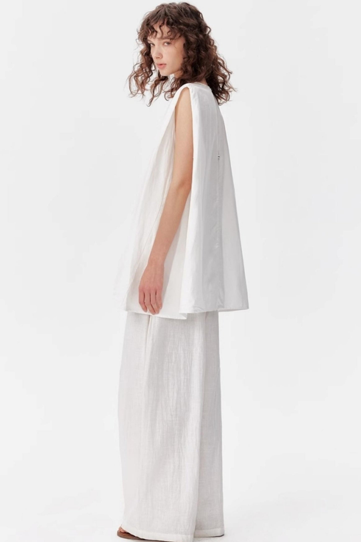 Summer V-Neck Linen Vest Set-Up