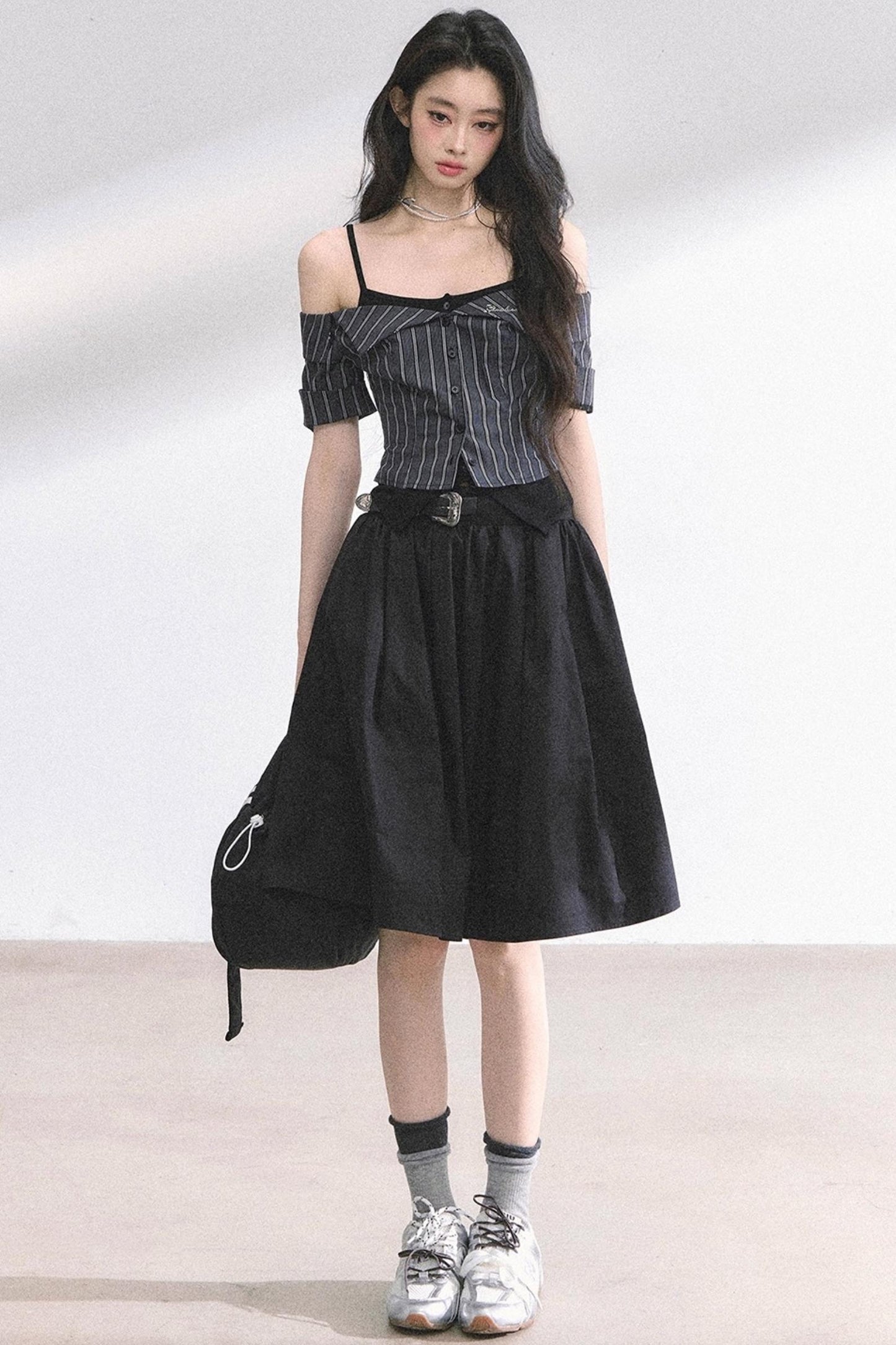 Kyoto Striped Short-Sleeved Sunscreen Top