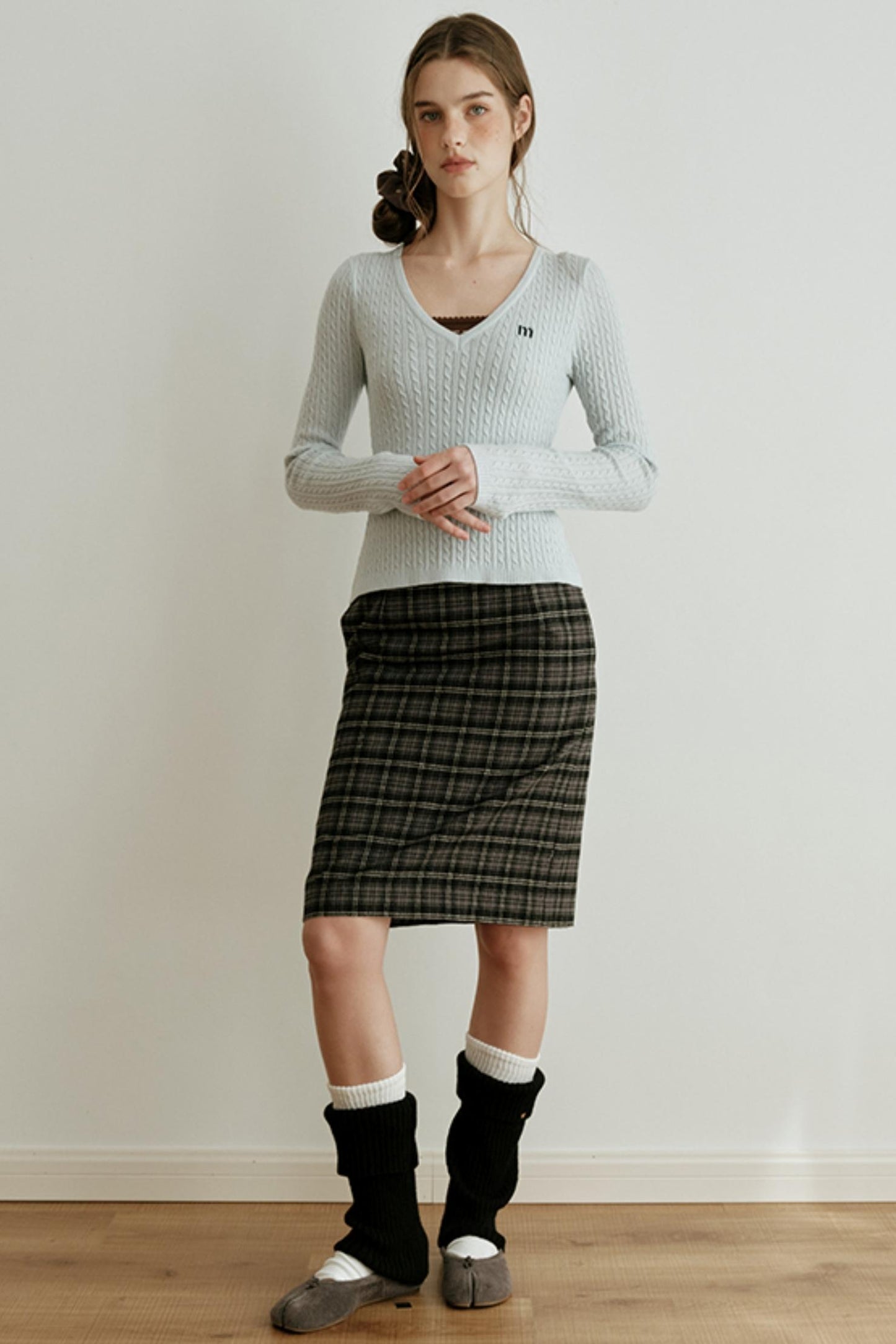 Retro Bias-Cut Plaid Skirt