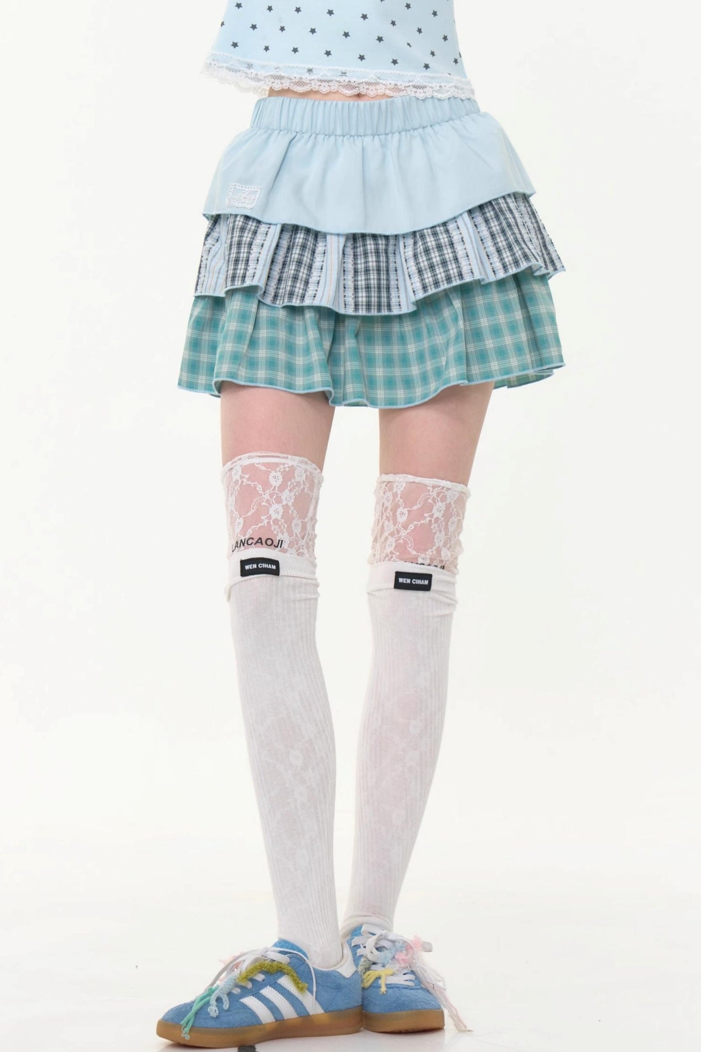 Retro Plaid High-Waisted Skirt