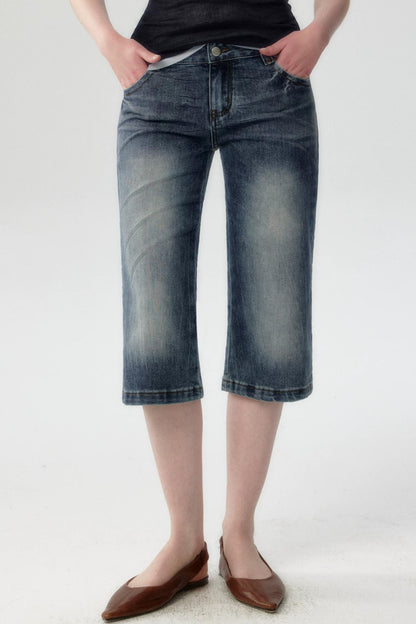 Short in denim lavato retrò