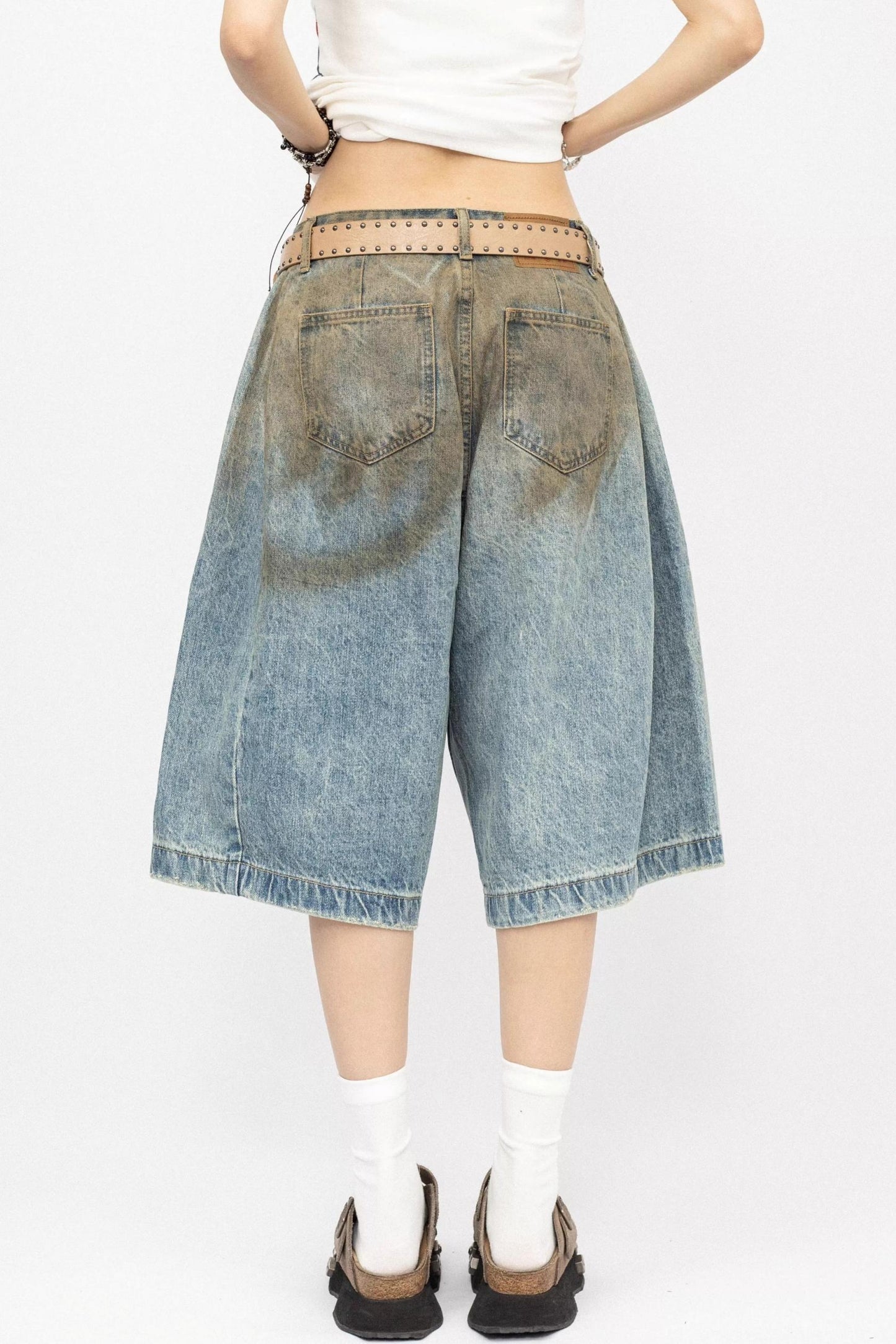 Distressed Denim Shorts