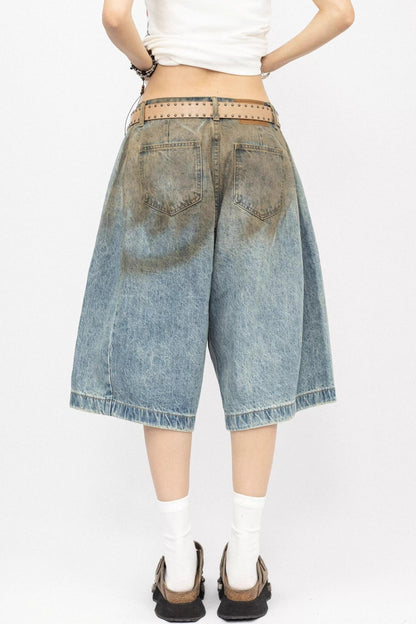 Distressed Denim Shorts