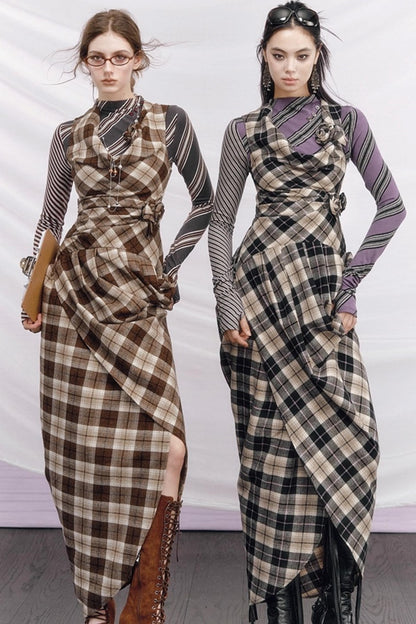 Rebellious Plaid Wool Dress