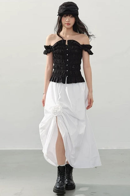 Mountain and Moon Pleated Skirt