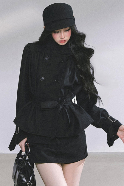 French Style Two-Piece Coat Skirt Set-Up