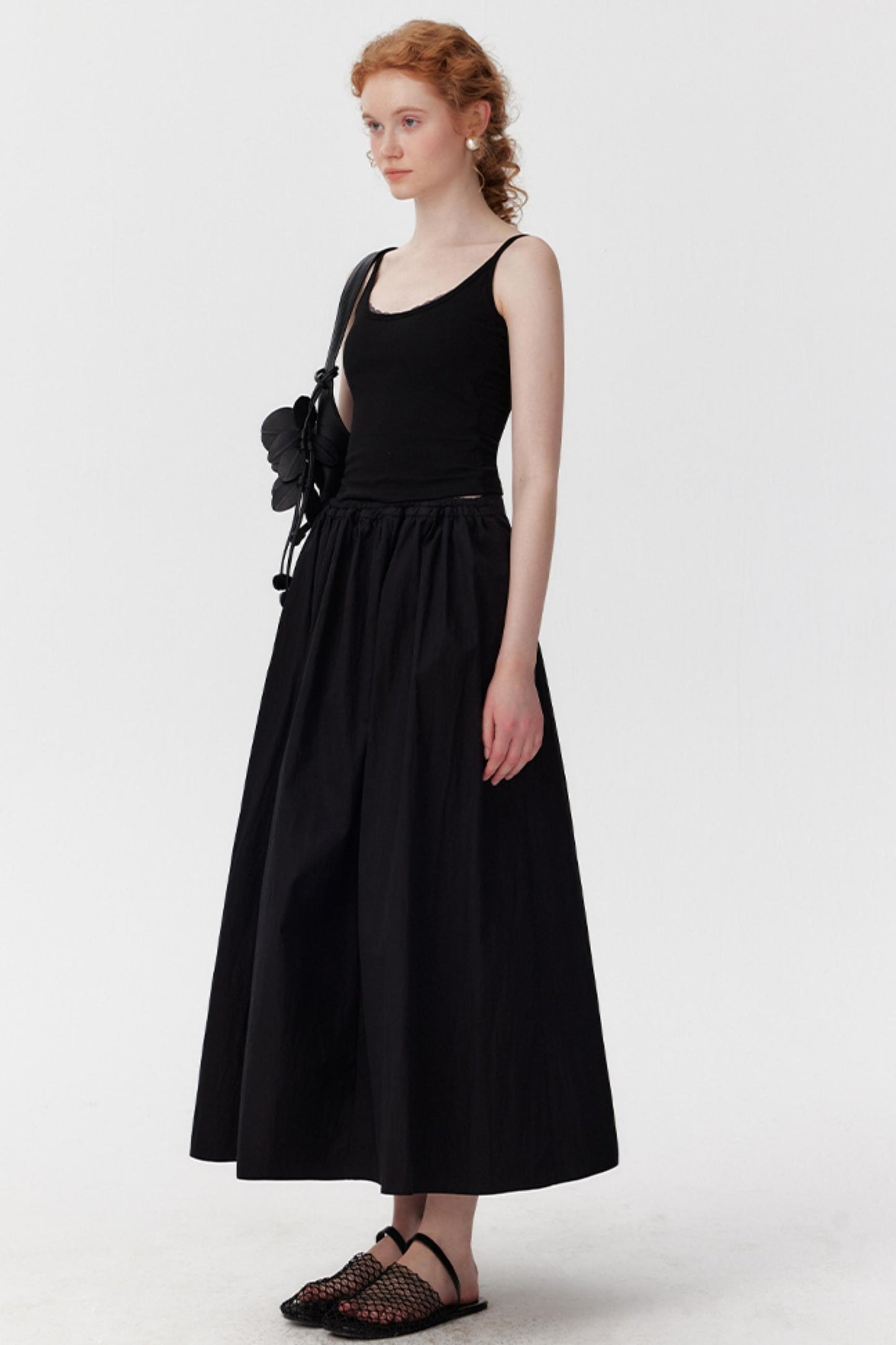 Black A-Line Umbrella Skirt