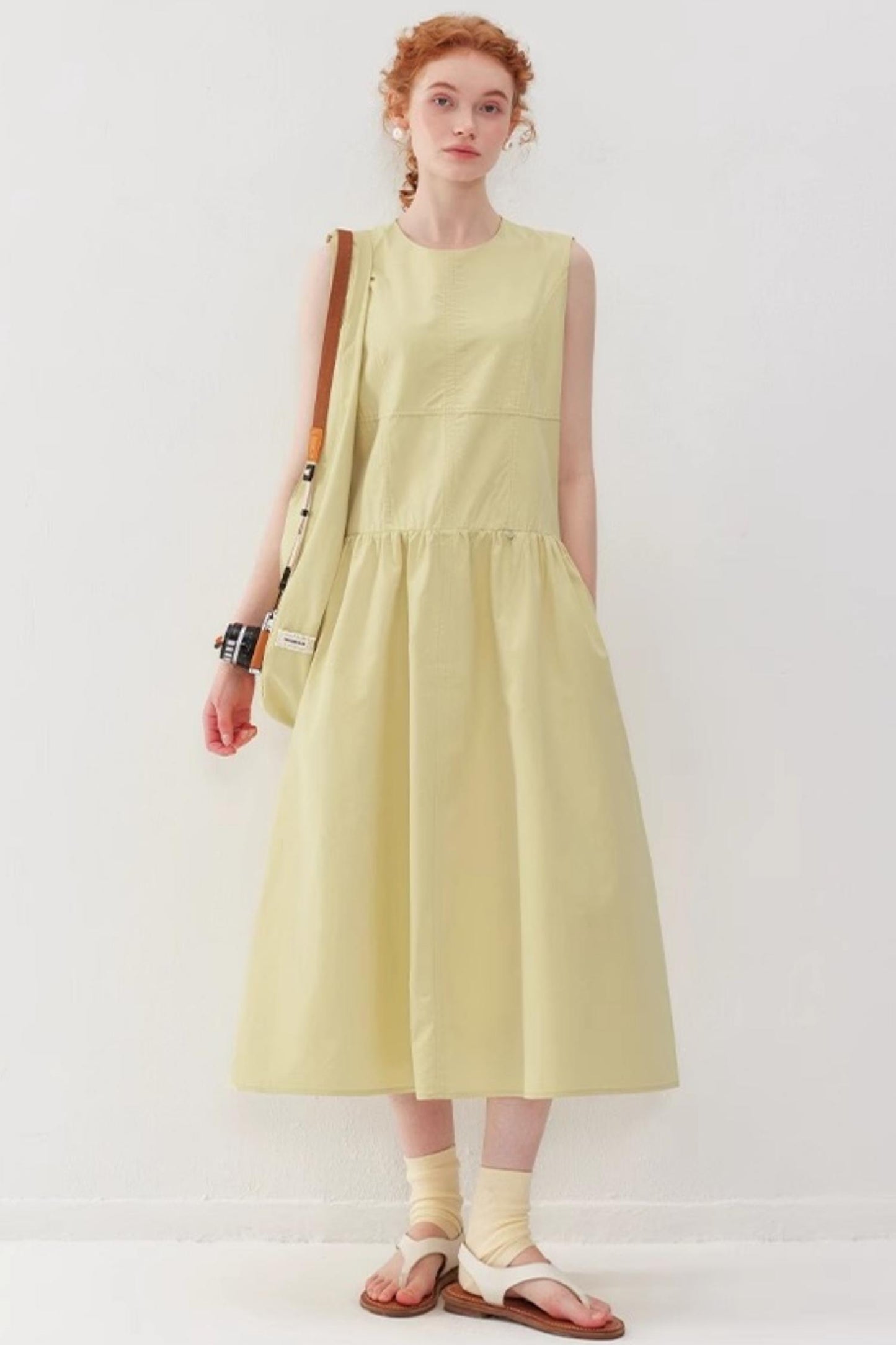 Slimming Yellow Tank Dress