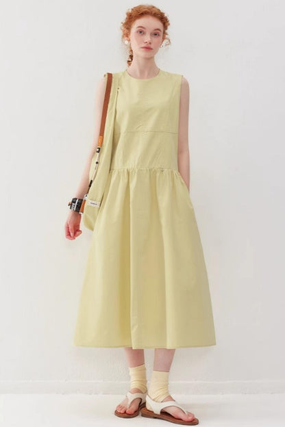 Slimming Yellow Tank Dress