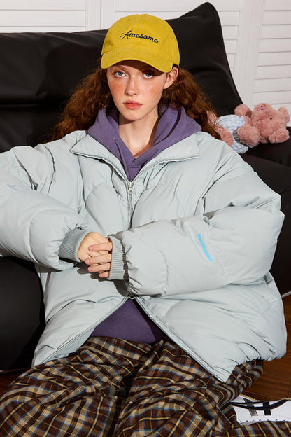 Cuff Print Loose Down Jacket