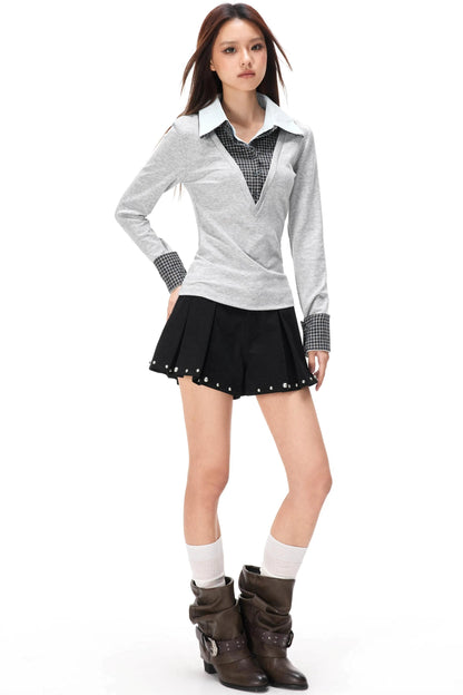 Retro Strick-Lagenlook-Top