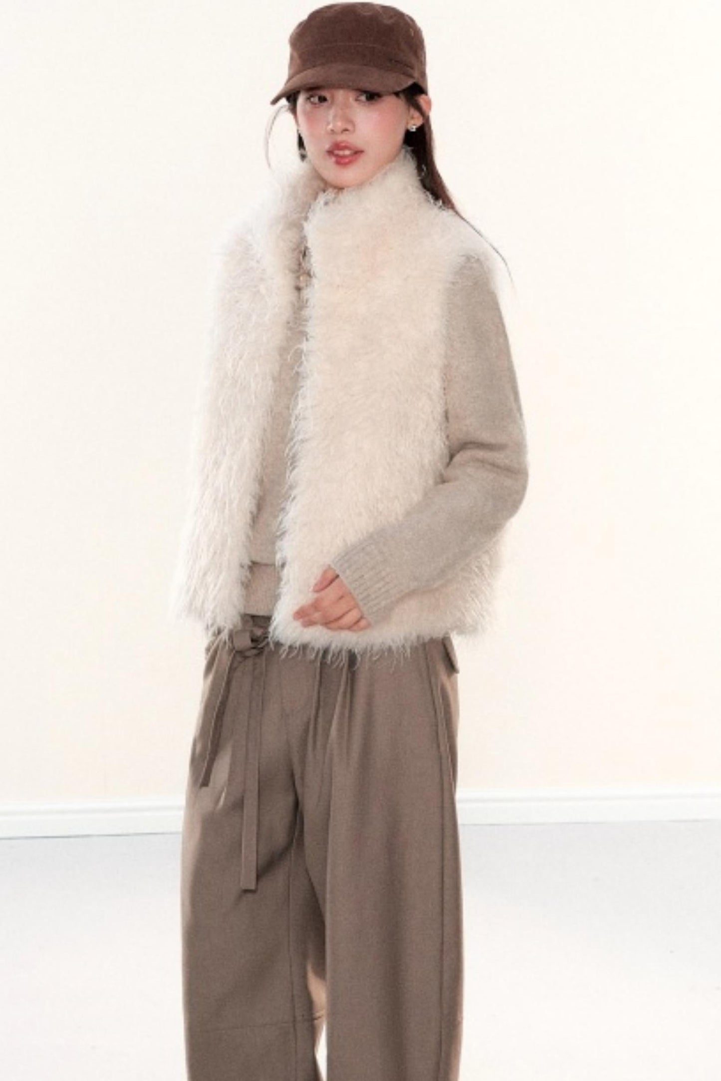 Stand-Up Collar Furry Vest