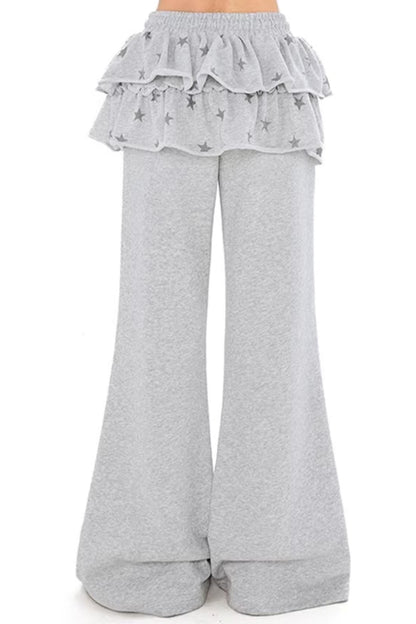 Star Pattern Flared Sweatpants