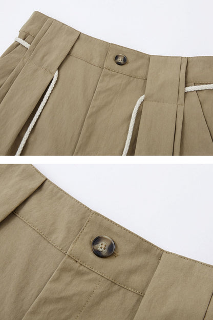 Pleated Wide-Leg Shorts