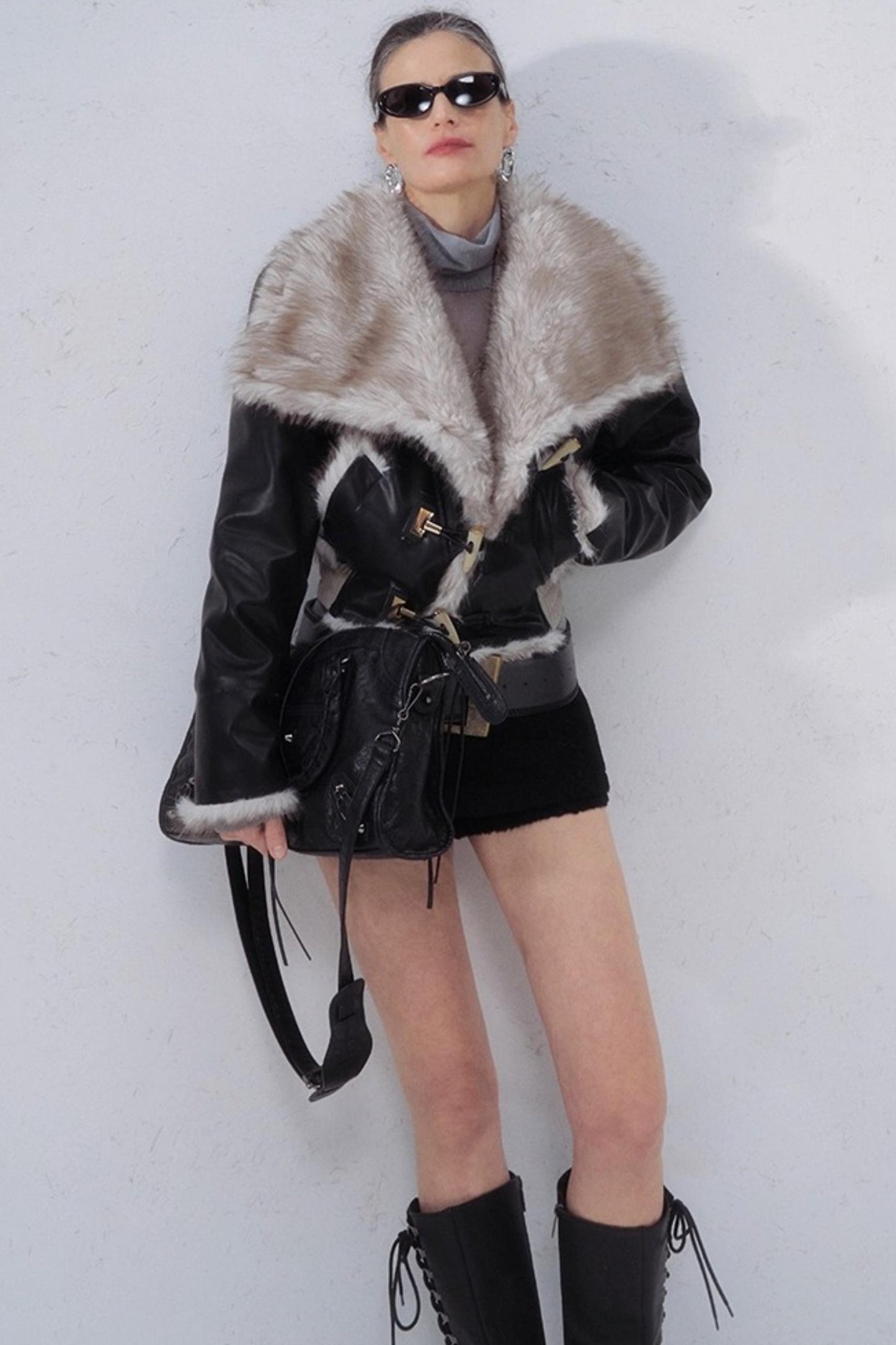 Vintage Leather Patchwork Jacket