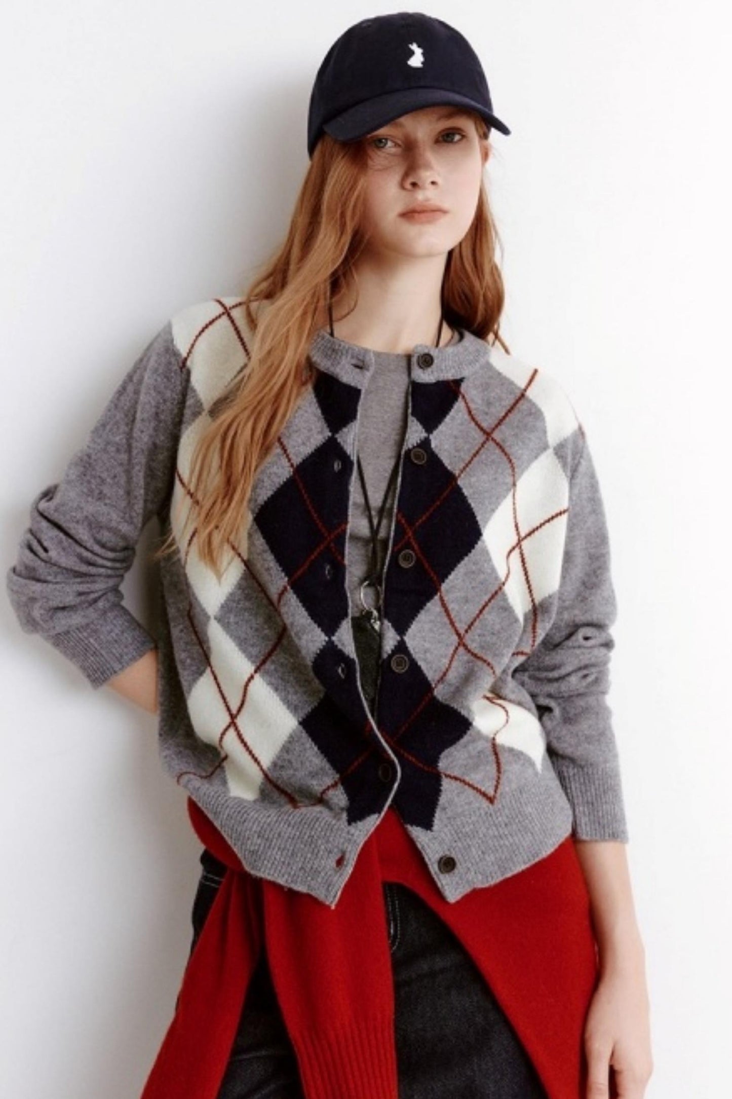 Velvet Diamond Crew Neck Cardigan