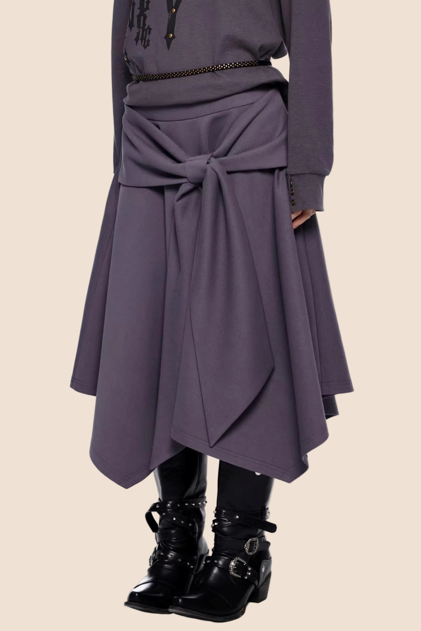 Diagonal Zipper Hooded Jacket Set-Up