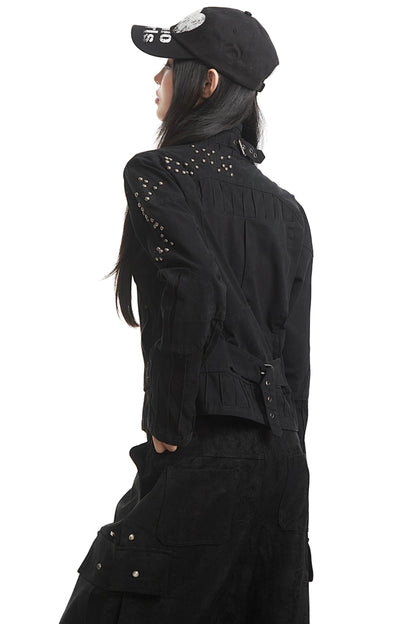 Stitched Stand Collar Heavy Top