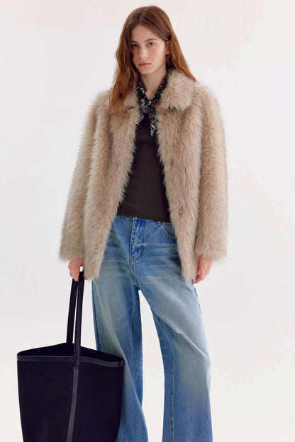 소프트 미스트 인조 퍼 코트