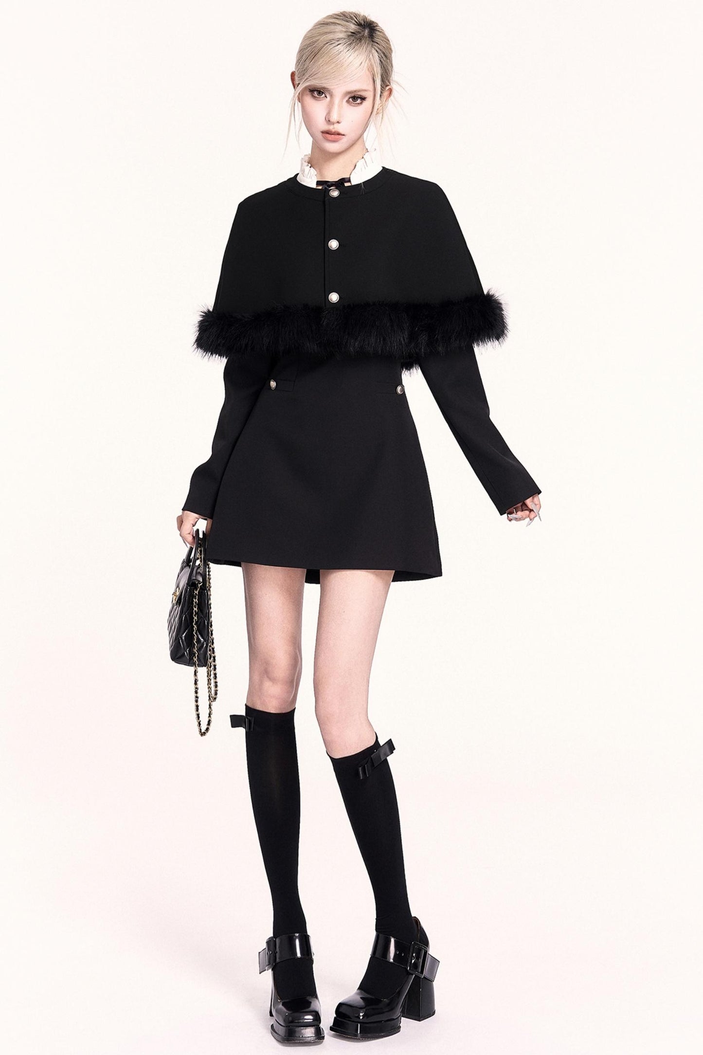 Atmospheric Woolen Shawl Dress Set-Up