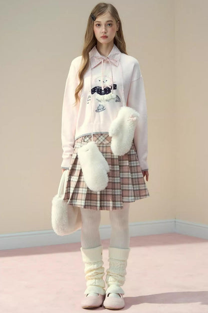 Plaid Fake Collar Sweater