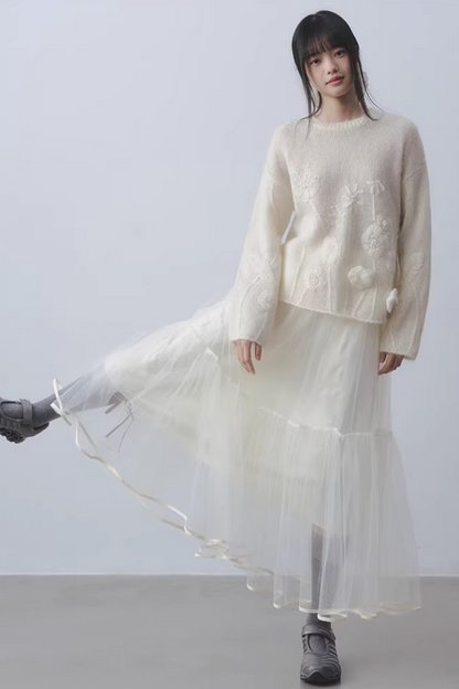 Snow Velvet Creamy Skirt