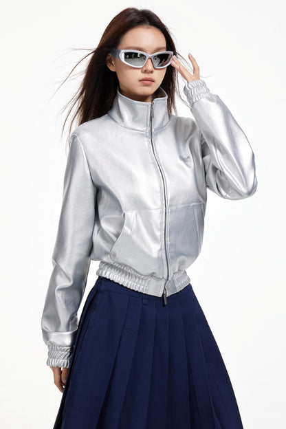Metallic Leather Jacket