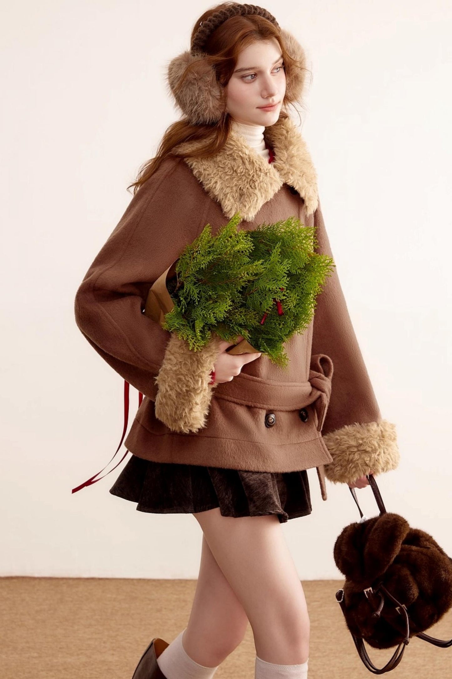 Fur Collar Woolen Coat