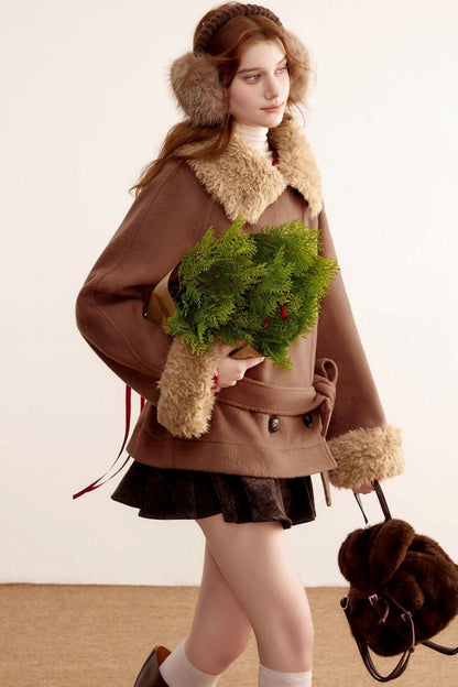 Fur Collar Woolen Coat