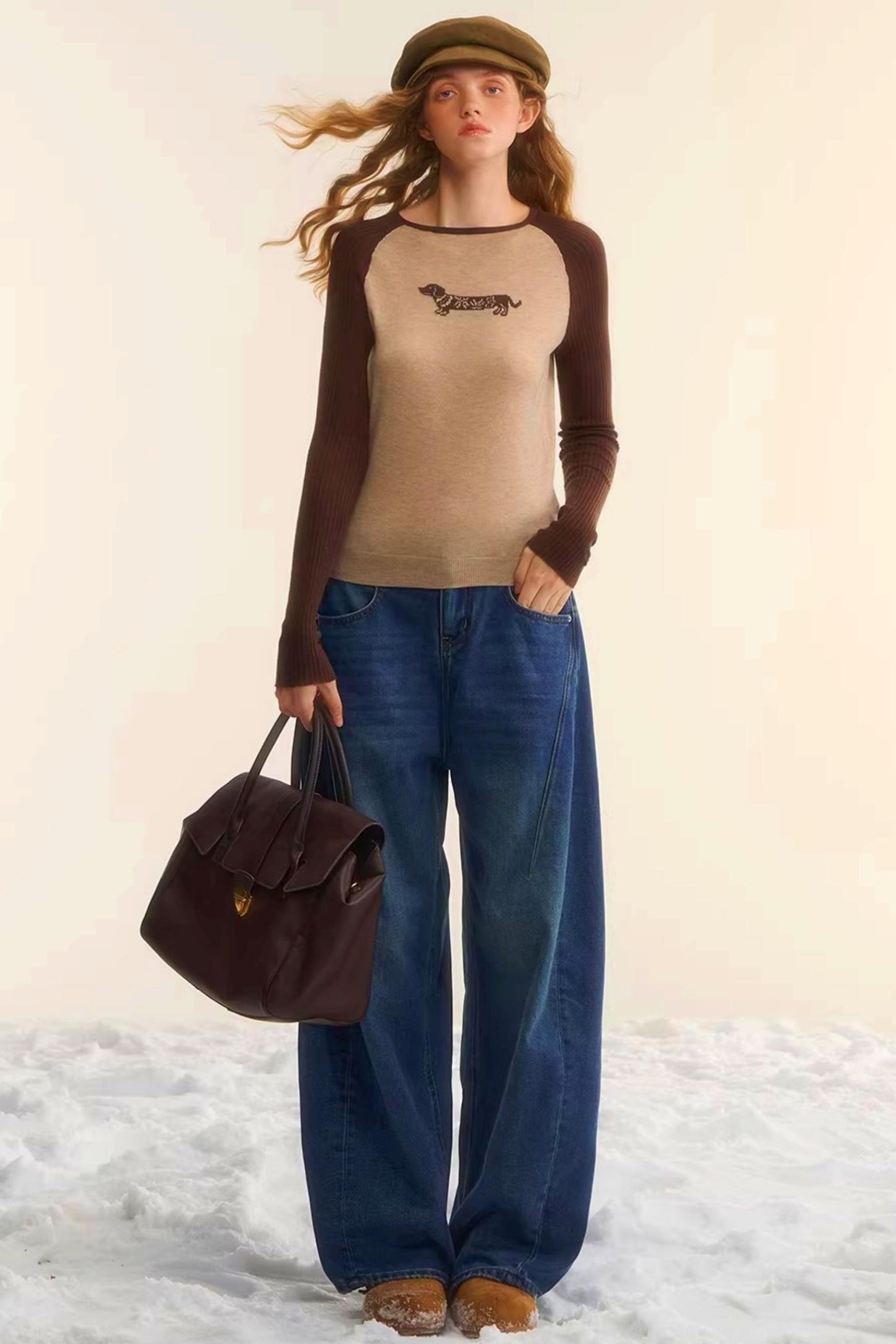 Brushed Distressed Retro Jeans