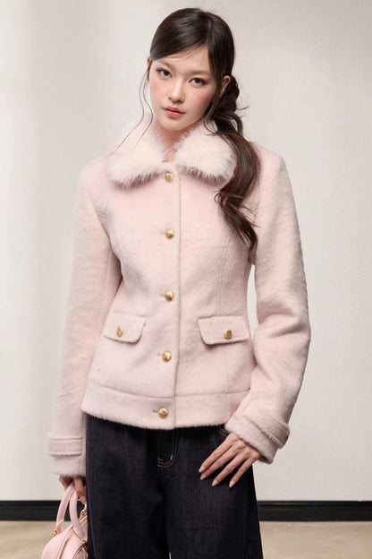Single-Breasted Woolen Jacket
