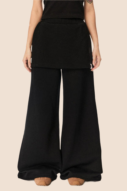 Fake Two-Piece Loose Sweatpants