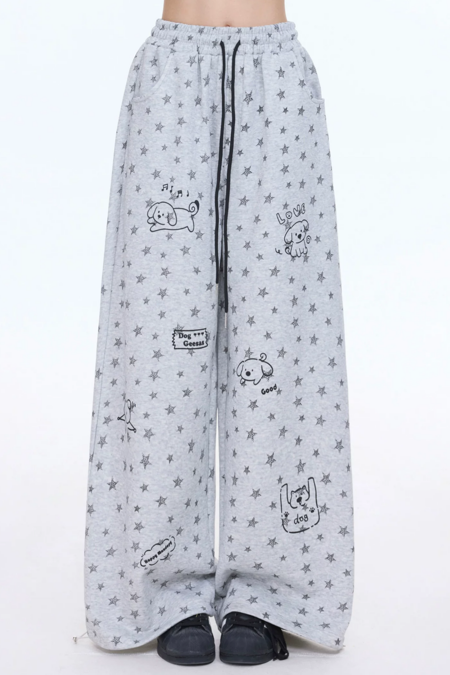 Star-Printed Retro Sweatpants