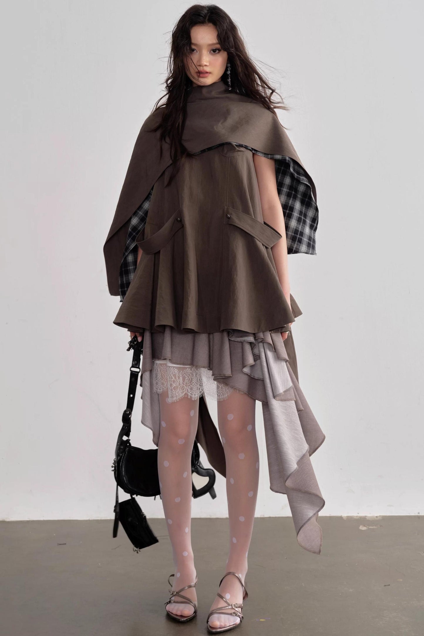 Pleated Linen Lace Skirt